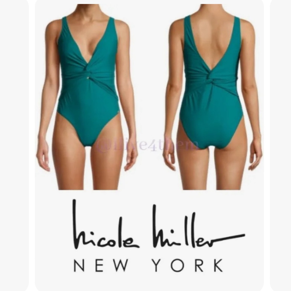 Nicole Miller teal one piece sz L excellent condition